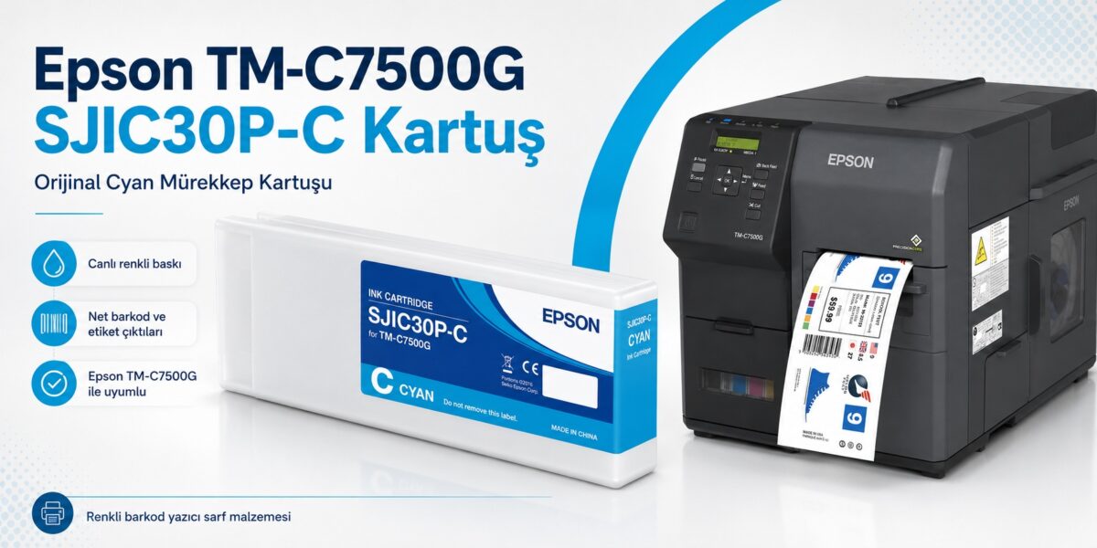 Epson TM-C7500G SJIC30P-C Cyan orijinal mavi mürekkep kartuşu